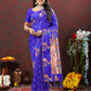 Lorenvalley Fashion Blue Soft Paithani Silk Woven Design Copper Zari Meenakari Weaving Saree - Swadesiicart