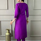 Partywear Designer Viscose Chanderi Wine Stitched Suit With Dupatta - Tanisha | Swadesiicart