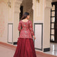 Lorenvalley Fashion Maroon Pure Simmer Vichitra Kali Pattern with Canvas Patta Lehenga Choli | Swadesiicart