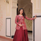 Lorenvalley Fashion Maroon Pure Simmer Vichitra Kali Pattern with Canvas Patta Lehenga Choli | Swadesiicart