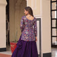 Lorenvalley Fashion Purple Pure Simmer Vichitra Kali Pattern with Canvas Patta Lehenga Choli | Swadesiicart