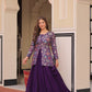 Lorenvalley Fashion Purple Pure Simmer Vichitra Kali Pattern with Canvas Patta Lehenga Choli | Swadesiicart