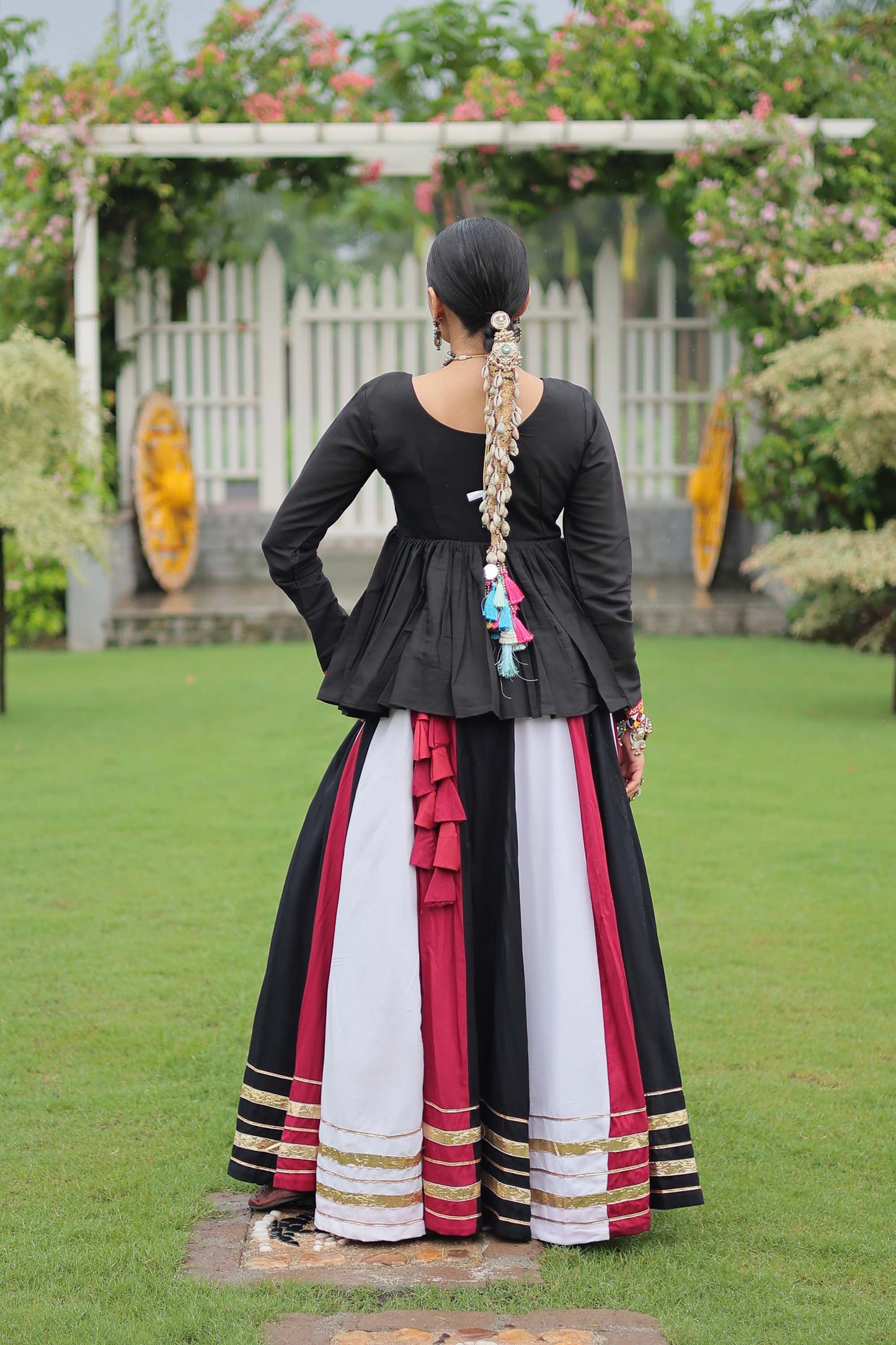 Lorenvalley Fashion Multicolor Rayon with Attractive Gota-Patti Lace Lehenga Choli | Swadesiicart