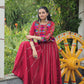 Lorenvalley Fashion Maroon Roman Silk with Attractive Gota-Patti Lace Lehenga Choli | Swadesiicart