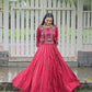 Lorenvalley Fashion Maroon Roman Silk with Attractive Gota-Patti Lace Lehenga Choli | Swadesiicart