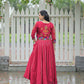Lorenvalley Fashion Maroon Roman Silk with Attractive Gota-Patti Lace Lehenga Choli | Swadesiicart