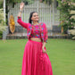 Lorenvalley Fashion Pink Roman Silk with Attractive Gota-Patti Lace Lehenga Choli | Swadesiicart