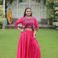 Lorenvalley Fashion Pink Roman Silk with Attractive Gota-Patti Lace Lehenga Choli | Swadesiicart