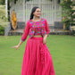 Lorenvalley Fashion Pink Roman Silk with Attractive Gota-Patti Lace Lehenga Choli | Swadesiicart