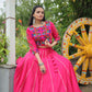 Lorenvalley Fashion Pink Roman Silk with Attractive Gota-Patti Lace Lehenga Choli | Swadesiicart