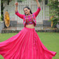 Lorenvalley Fashion Pink Roman Silk with Attractive Gota-Patti Lace Lehenga Choli | Swadesiicart