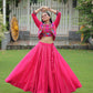 Lorenvalley Fashion Pink Roman Silk with Attractive Gota-Patti Lace Lehenga Choli | Swadesiicart