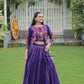 Lorenvalley Fashion Purple Roman Silk with Attractive Gota-Patti Lace Lehenga Choli | Swadesiicart