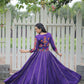 Lorenvalley Fashion Purple Roman Silk with Attractive Gota-Patti Lace Lehenga Choli | Swadesiicart