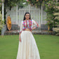 Lorenvalley Fashion White Roman Silk with Attractive Gota-Patti Lace Lehenga Choli | Swadesiicart