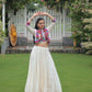 Lorenvalley Fashion White Roman Silk with Attractive Gota-Patti Lace Lehenga Choli | Swadesiicart