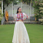 Lorenvalley Fashion White Roman Silk with Attractive Gota-Patti Lace Lehenga Choli | Swadesiicart