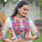 Lorenvalley Fashion White Roman Silk with Attractive Gota-Patti Lace Lehenga Choli | Swadesiicart