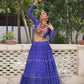 Lorenvalley Fashion Blue Faux Georgette Bandhej Print with Gotta Patti Lace Work Lehenga Choli | Swadesiicart