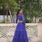 Lorenvalley Fashion Blue Faux Georgette Bandhej Print with Gotta Patti Lace Work Lehenga Choli | Swadesiicart