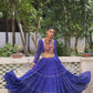 Lorenvalley Fashion Blue Faux Georgette Bandhej Print with Gotta Patti Lace Work Lehenga Choli | Swadesiicart