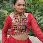 Lorenvalley Fashion Red Faux Georgette Bandhej Print with Gotta Patti Lace Work Lehenga Choli | Swadesiicart