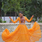 Lorenvalley Fashion Yellow Faux Georgette Bandhej Print with Gotta Patti Lace Work Lehenga Choli | Swadesiicart
