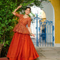 Lorenvalley Fashion Orange Fendy Silk Plain Lehenga with Embroidered work Choli | Swadesiicart