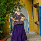 Lorenvalley Fashion Purple Fendy Silk Plain Lehenga with Embroidered work Choli | Swadesiicart