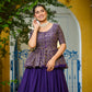Lorenvalley Fashion Purple Fendy Silk Plain Lehenga with Embroidered work Choli | Swadesiicart