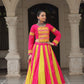 Lorenvalley Fashion Multicolor Roman Silk with attractive combination of Mirror lace embellished work Lehenga Choli | Swadesiicart