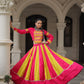 Lorenvalley Fashion Multicolor Roman Silk with attractive combination of Mirror lace embellished work Lehenga Choli | Swadesiicart