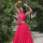 Lorenvalley Fashion Pink Roman Silk with Attractive Gota-Patti Lace Lehenga Choli | Swadesiicart