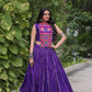 Lorenvalley Fashion Purple Roman Silk with Attractive Gota-Patti Lace Lehenga Choli | Swadesiicart