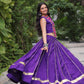 Lorenvalley Fashion Purple Roman Silk with Attractive Gota-Patti Lace Lehenga Choli | Swadesiicart