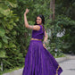 Lorenvalley Fashion Purple Roman Silk with Attractive Gota-Patti Lace Lehenga Choli | Swadesiicart