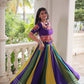 Lorenvalley Fashion Multicolor Roman Silk with Attractive Colour Combination Roman Fabric Gota Lace work Lehenga Choli | Swadesiicart
