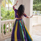 Lorenvalley Fashion Multicolor Roman Silk with Attractive Colour Combination Roman Fabric Gota Lace work Lehenga Choli | Swadesiicart