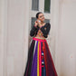 Lorenvalley Fashion Multicolor Roman Silk with Attractive Colour Combination Roman Fabrics Lace work Lehenga Choli | Swadesiicart