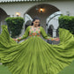 Lorenvalley Fashion Parotgreen Rayon with Kutchi Gamthi Work Gown | Swadesiicart