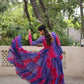Lorenvalley Fashion Multicolor Faux Georgette Laheriya & Bandhej Print with kutchi patche work Gown | Swadesiicart