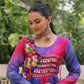 Lorenvalley Fashion Multicolor Faux Georgette Laheriya & Bandhej Print with kutchi patche work Gown | Swadesiicart