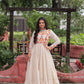 Lorenvalley Fashion Offwhite Kora Cotton with Multi Thread Embroidered & Gota patti Work Gown | Swadesiicart