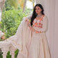 Lorenvalley Fashion Offwhite Kora Cotton with Multi Thread Embroidered & Gota patti Work Gown | Swadesiicart