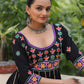 Lorenvalley Fashion Black Roman Silk with Thread work & Gota Lace embellished Work Gown | Swadesiicart