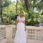 Lorenvalley Fashion White Rayon with Kutchi Gamthi Embroidered Thread Work Gown | Swadesiicart