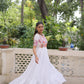 Lorenvalley Fashion White Rayon with Kutchi Gamthi Embroidered Thread Work Gown | Swadesiicart