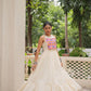 Lorenvalley Fashion Offwhite Kora Cotton with Multi Thread Embroidered Work Gown | Swadesiicart
