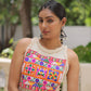 Lorenvalley Fashion Offwhite Kora Cotton with Multi Thread Embroidered Work Gown | Swadesiicart