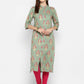 NOZ2TOZ Women Light Green Rayon Kurta (1Pc) - Noz2Toz